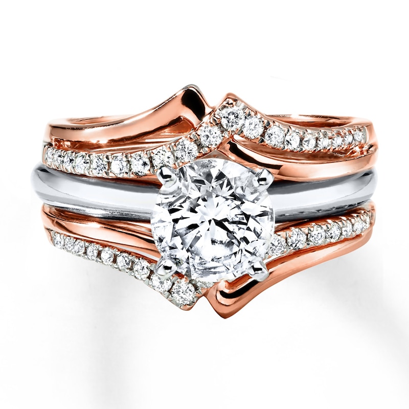 Main Image 4 of Previously Owned Diamond Enhancer Ring 1/4 ct tw Round-cut 14K Rose Gold - Size 11.5