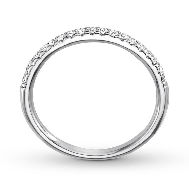 Main Image 2 of Previously Owned Diamond Wedding Band 1/5 ct tw Round-cut 14K White Gold - Size 10