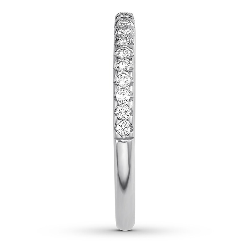Main Image 3 of Previously Owned Diamond Wedding Band 1/5 ct tw Round-cut 14K White Gold - Size 10