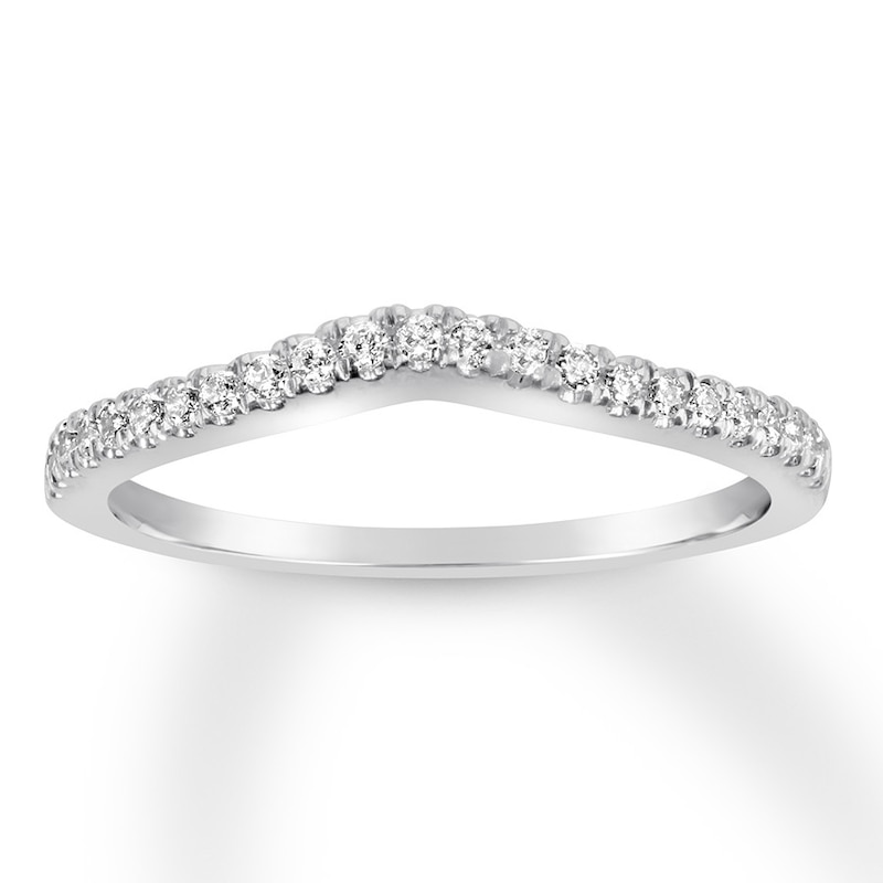 Main Image 1 of Previously Owned Diamond Wedding Band 1/6 ct tw Round-cut 14K White Gold - Size 8.75