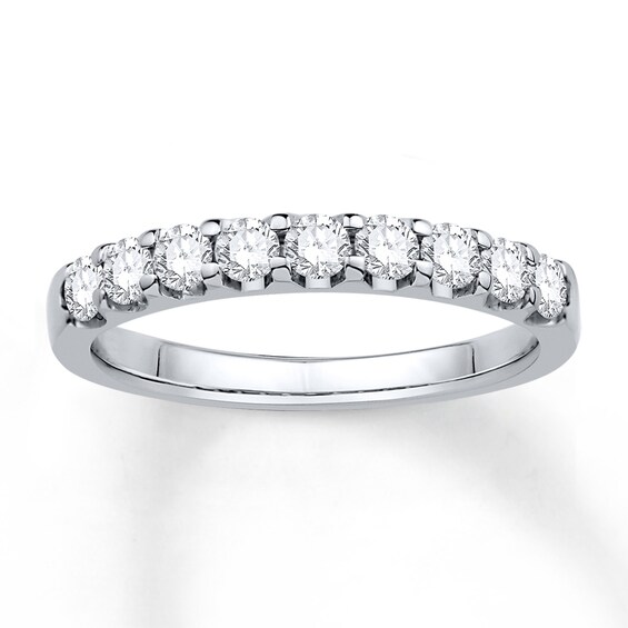 Previously Owned Diamond Wedding Band 1/2 ct tw Round-cut 14K White Gold Size 10.5