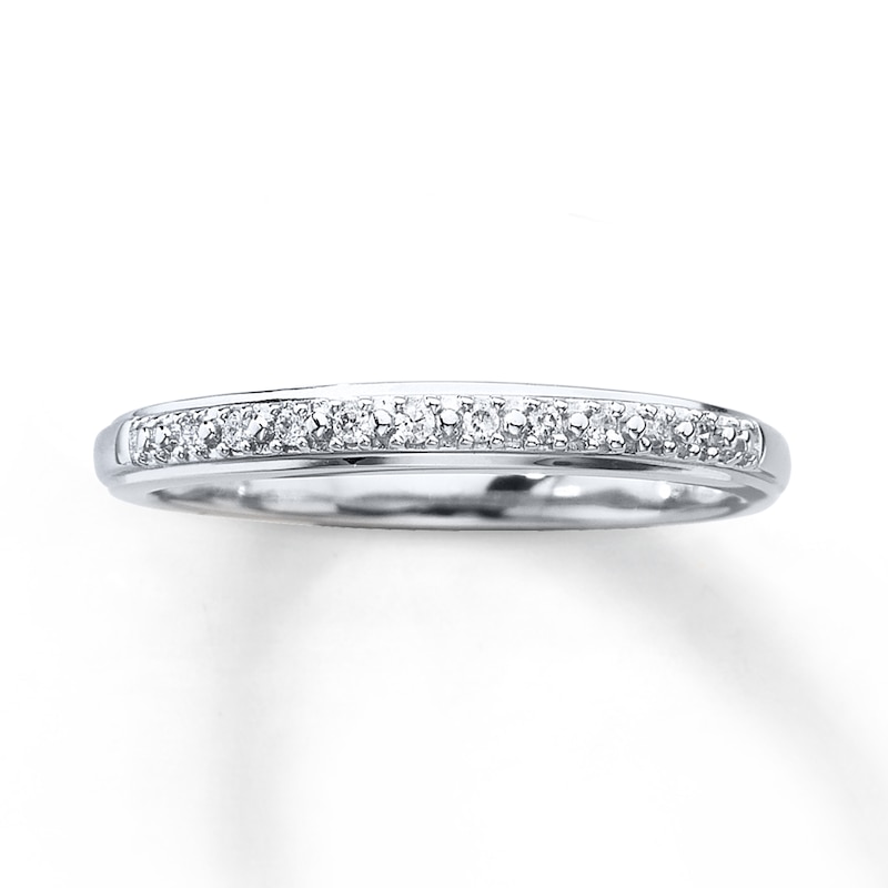 Previously Owned Diamond Wedding Band Round-cut 10K White Gold