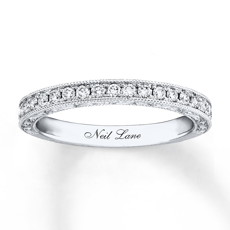 Main Image 1 of Previously Owned Neil Lane Bridal Wedding Band 1/3 ct tw Diamonds 14K White Gold - Size 4.25