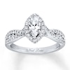 Thumbnail Image 1 of Previously Owned Neil Lane Engagement Ring 7/8 ct tw Marquise & Round-cut Diamonds 14K White Gold - Size 4.25