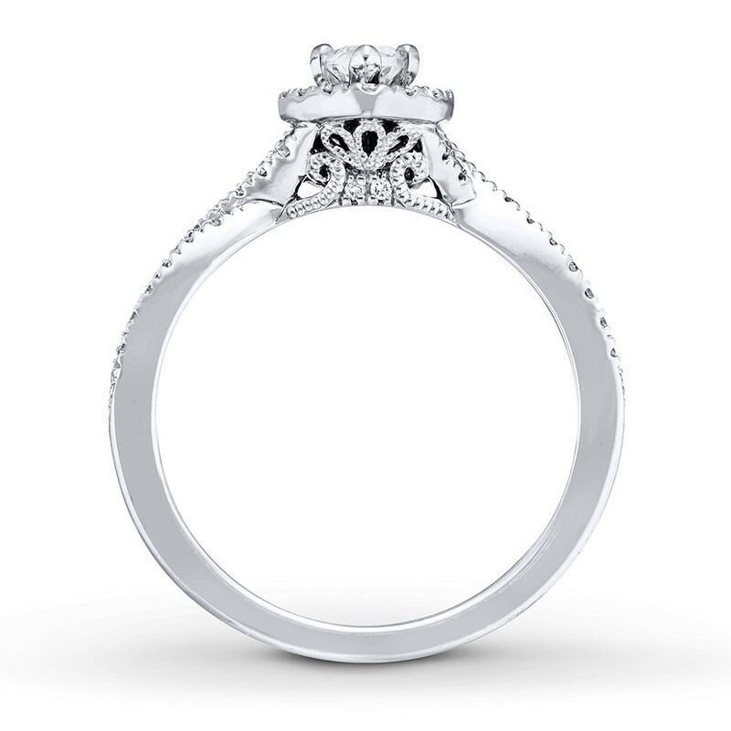 Main Image 2 of Previously Owned Neil Lane Engagement Ring 7/8 ct tw Marquise & Round-cut Diamonds 14K White Gold - Size 4.25