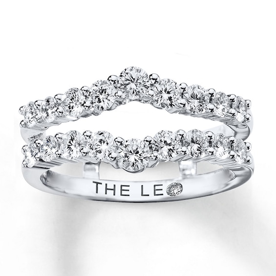 Previously Owned THE LEO Diamond Enhancer Ring 1 ct tw Round-cut 14K White Gold Size