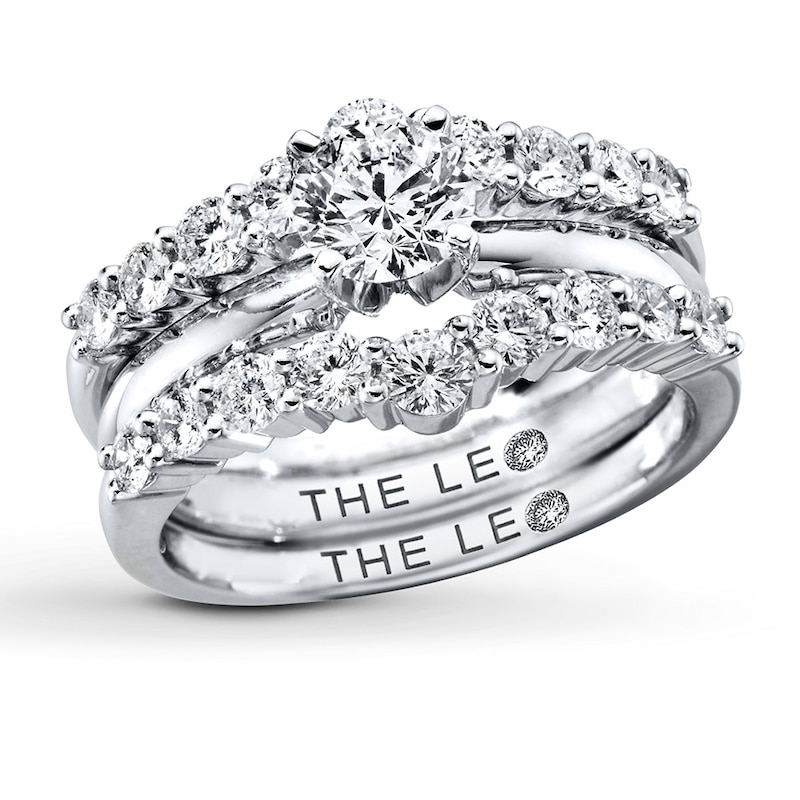 Main Image 4 of Previously Owned THE LEO Diamond Enhancer Ring 1 ct tw Round-cut 14K White Gold - Size 5