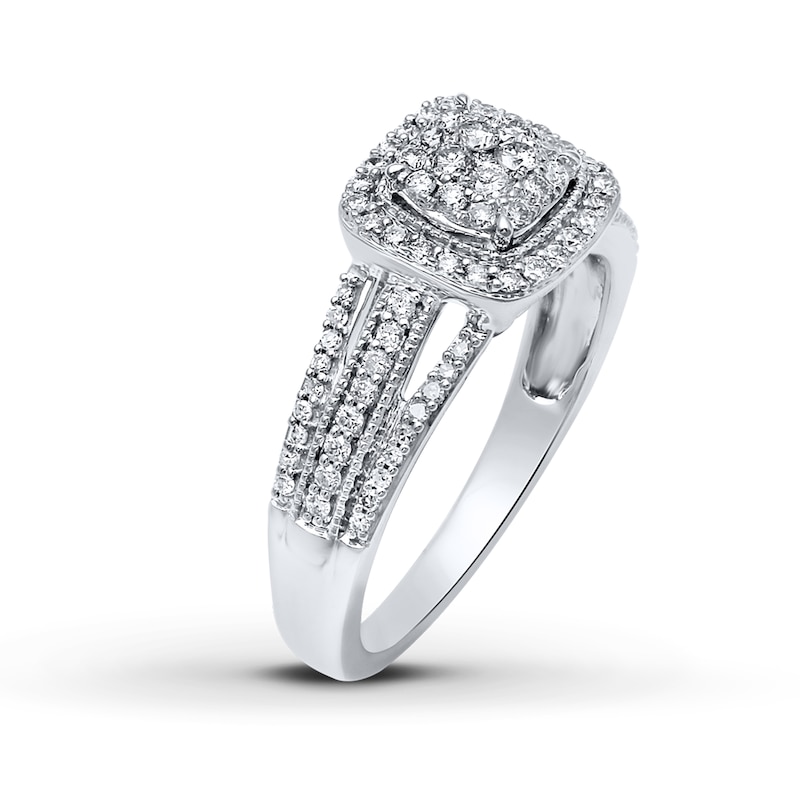 Main Image 2 of Previously Owned Diamond Ring 1/2 ct tw 10K White Gold - Size 9.75