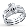 Thumbnail Image 4 of Previously Owned Diamond Enhancer Ring 1/4 ct tw Round-cut 14K White Gold - Size 3.5