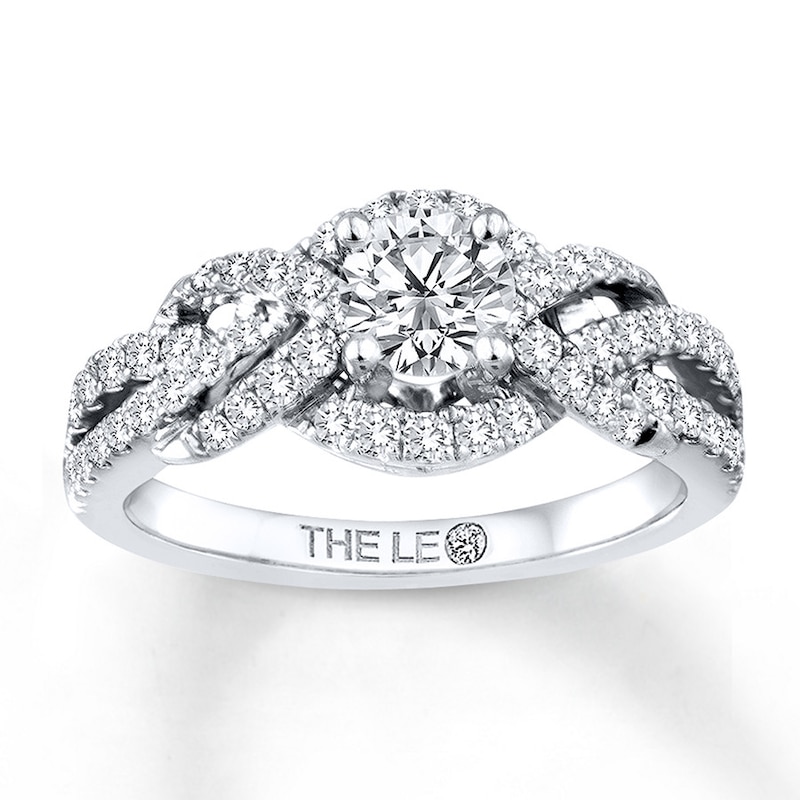Main Image 1 of Previously Owned THE LEO Engagement Ring 1 ct tw Round-cut Diamonds 14K White Gold - Size 9