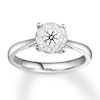 Thumbnail Image 0 of Previously Owned Diamond Engagement Ring 3/8 ct tw Round-cut 14K White Gold - Size 4.25