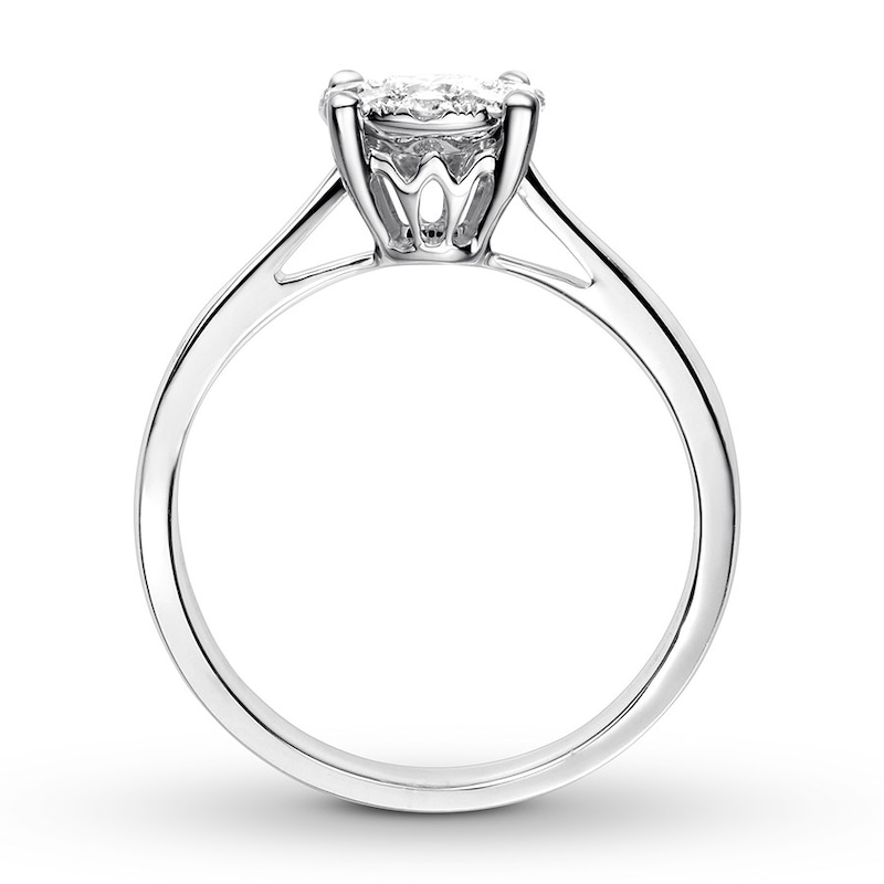 Previously Owned Diamond Engagement Ring 3/8 ct tw Round-cut 14K White Gold - Size 4.25