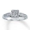 Thumbnail Image 1 of Previously Owned Diamond Ring 1/4 ct tw Princess & Round-cut 10K White Gold - Size 4.5