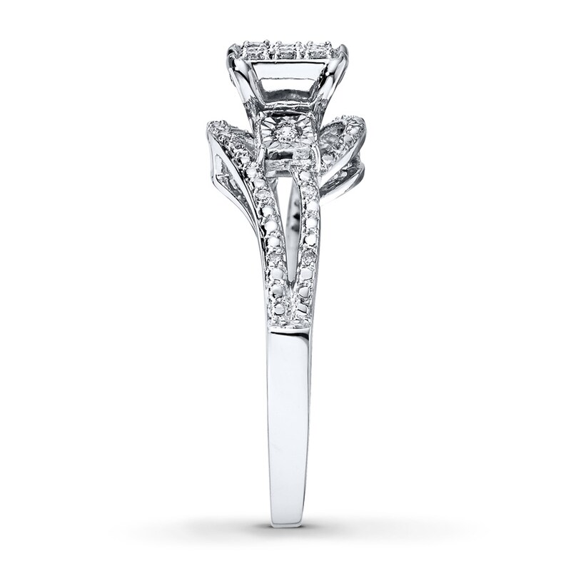 Main Image 3 of Previously Owned Diamond Ring 1/5 ct tw Round-cut 10K White Gold - Size 10.5
