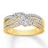 Previously Owned Diamond Ring 3/8 ct tw Baguette & Round-cut 10K Yellow Gold