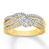 Thumbnail Image 1 of Previously Owned Diamond Ring 3/8 ct tw Baguette & Round-cut 10K Yellow Gold - Size 10.25