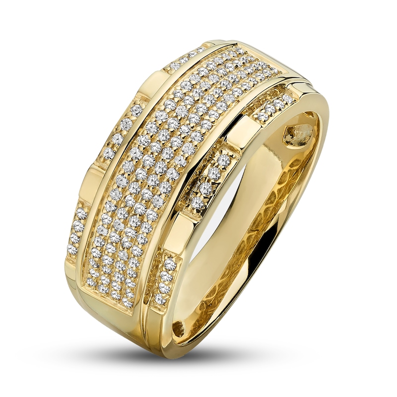 Previously Owned Men's Band 1/2 ct tw Round-cut Diamonds 10K Yellow Gold