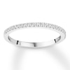 Thumbnail Image 1 of Previously Owned Diamond Wedding Band 1/10 ct tw Round-cut 10K White Gold - Size 3.5