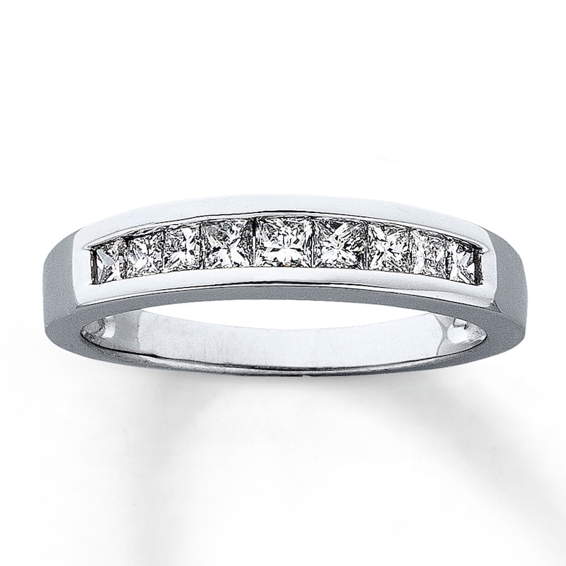 Previously Owned Diamond Anniversary Band 1/2 ct tw Princess-cut 14K White Gold - Size 9