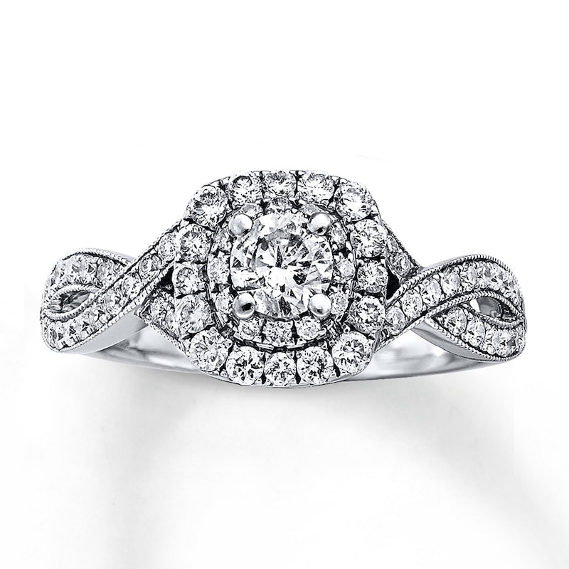 Main Image 1 of Previously Owned Neil Lane Engagement Ring 7/8 ct tw Round-cut Diamonds 14K White Gold - Size 4