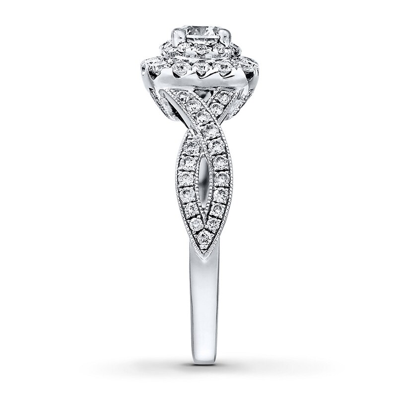 Main Image 3 of Previously Owned Neil Lane Engagement Ring 7/8 ct tw Round-cut Diamonds 14K White Gold - Size 4