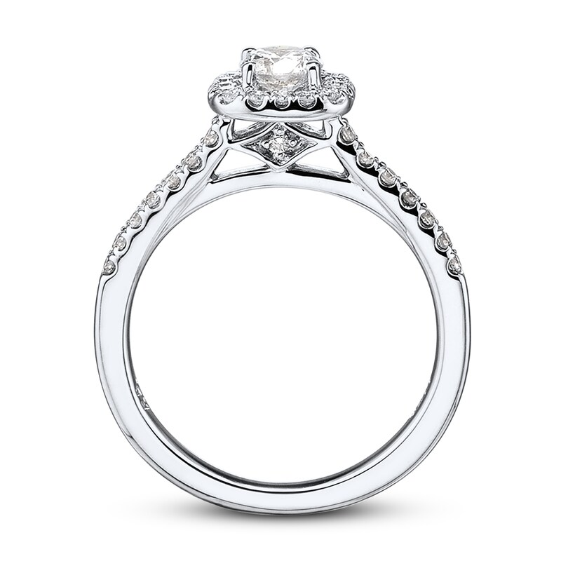 Main Image 3 of Previously Owned Diamond Engagement Ring 3/8 ct tw Round-cut 10K White Gold Size 9.25