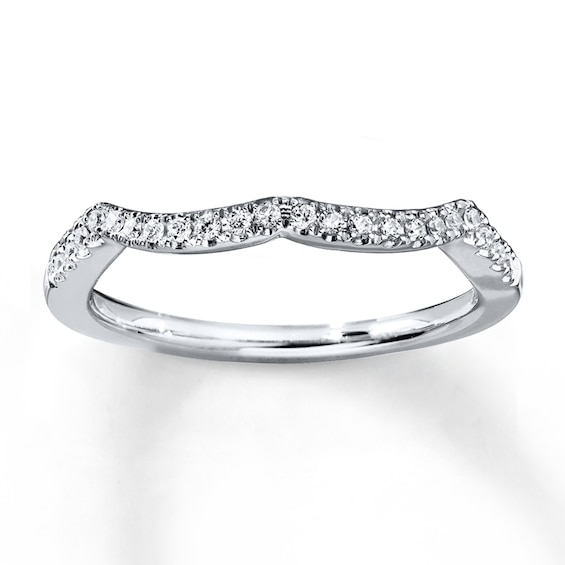 Previously Owned Diamond Wedding Band 1/8 ct tw Round-cut 14K White Gold Size 9.75