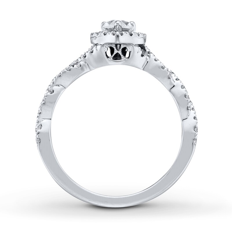 Previously Owned Neil Lane Engagement Ring 3/4 ct tw Pear & Round-cut Diamonds 14K White Gold - Size 8.5