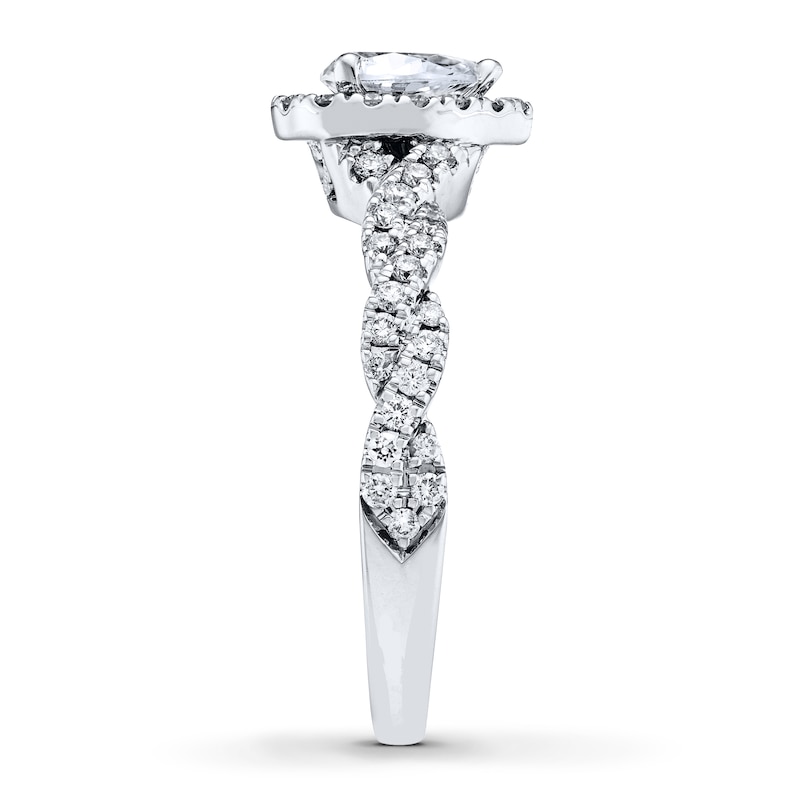 Main Image 3 of Previously Owned Neil Lane Engagement Ring 3/4 ct tw Pear & Round-cut Diamonds 14K White Gold - Size 8.5