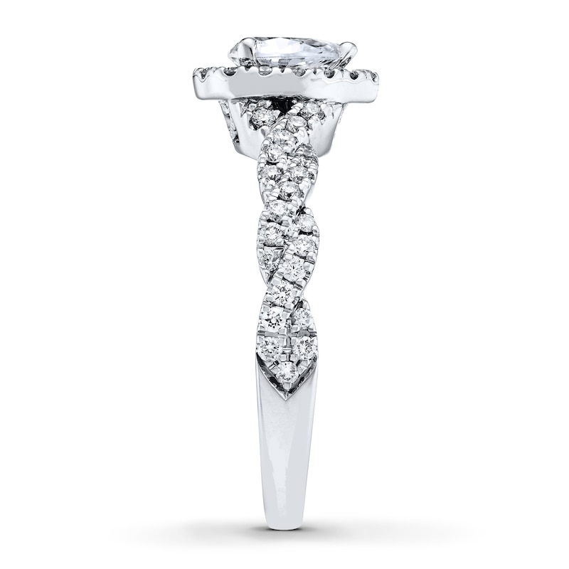 Previously Owned Neil Lane Engagement Ring 3/4 ct tw Pear & Round-cut Diamonds 14K White Gold - Size 8.5