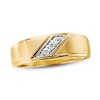 Thumbnail Image 1 of Previously Owned Men's 3-Stone Diamond Wedding Band 1/10 ct tw 10K Yellow Gold Size 12.5