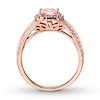 Thumbnail Image 1 of Previously Owned Morganite Engagement Ring 3/8 ct tw Round-cut Diamonds 14K Rose Gold - Size 10