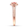 Thumbnail Image 2 of Previously Owned Morganite Engagement Ring 3/8 ct tw Round-cut Diamonds 14K Rose Gold - Size 10