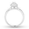 Thumbnail Image 1 of Previously Owned Diamond Engagement Ring 1/2 ct tw Pear & Round-cut 14K White Gold - Size 4.5