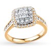 Thumbnail Image 0 of Previously Owned Diamond Engagement Ring 3/4 ct tw Princess & Round-cut 14K Two-Tone Gold - Size 9.5