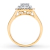 Thumbnail Image 1 of Previously Owned Diamond Engagement Ring 3/4 ct tw Princess & Round-cut 14K Two-Tone Gold - Size 9.5