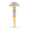 Thumbnail Image 2 of Previously Owned Diamond Engagement Ring 3/4 ct tw Princess & Round-cut 14K Two-Tone Gold - Size 9.5