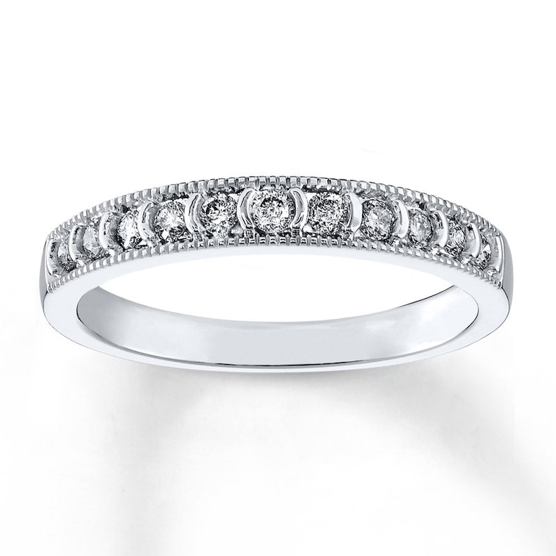 Previously Owned Diamond Anniversary Ring 1/4 ct tw Round-cut 10K White Gold - Size 4