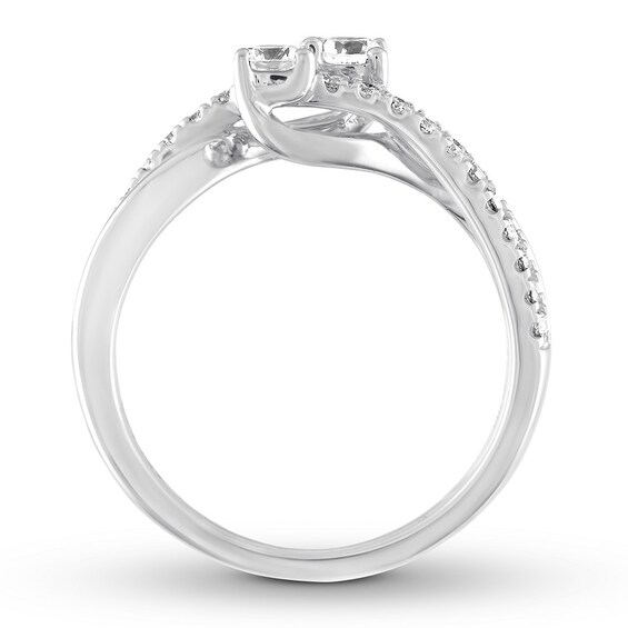 Thumbnail Image 3 of Previously Owned Ever Us Diamond Engagement Ring 1/2 ct tw Round-cut 14K White Gold Size 3