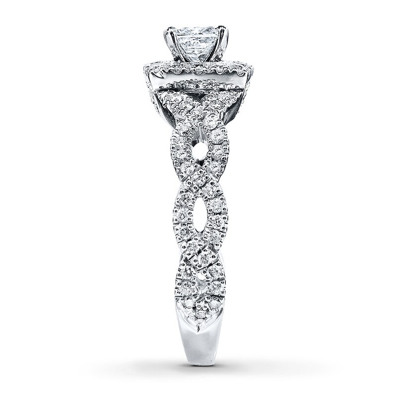 Main Image 3 of Previously Owned Neil Lane Engagement Ring 1 ct tw Princess & Round-cut Diamonds 14K White Gold - Size 9.5