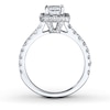 Thumbnail Image 2 of Previously Owned Neil Lane Engagement Ring 2 ct tw Emerald & Round-cut Diamonds 14K White Gold - Size 4.5
