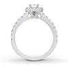 Thumbnail Image 2 of Previously Owned Neil Lane Engagement Ring 1 ct tw Emerald & Round-cut Diamonds 14K White Gold - Size 5.5