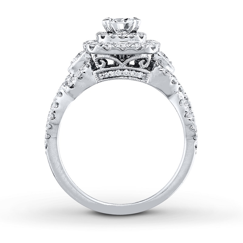 Previously Owned Neil Lane Engagement Ring 1-3/8 ct tw Round-cut Diamonds 14K White Gold