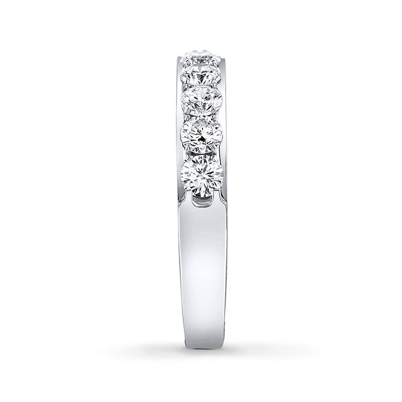 Main Image 3 of Previously Owned THE LEO Diamond Band 1 ct tw Round-cut 14K White Gold - Size 8.75