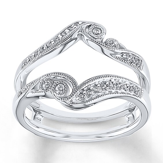 Previously Owned Diamond Enhancer Ring 1/6 ct tw Round-cut 10K White Gold Size 9.5