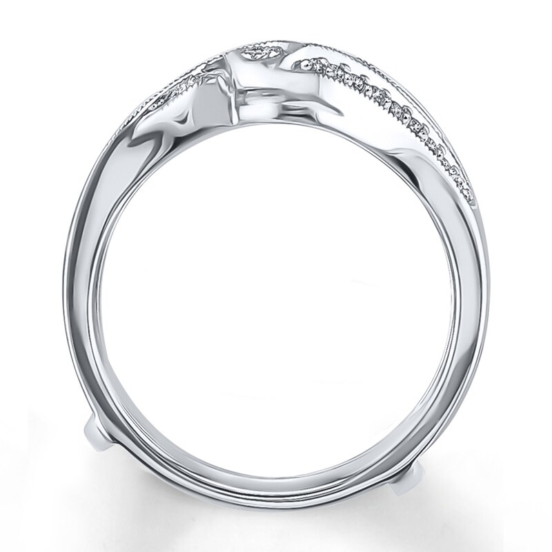 Main Image 2 of Previously Owned Diamond Enhancer Ring 1/6 ct tw Round-cut 10K White Gold Size 9.5