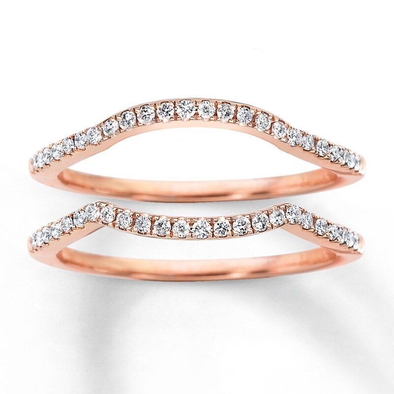 Main Image 1 of Previously Owned Diamond Wedding Bands 1/4 ct tw Round-cut 14K Rose Gold - Size 3.25