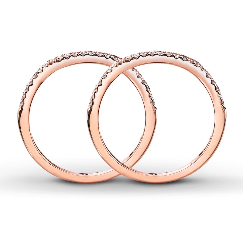 Main Image 2 of Previously Owned Diamond Wedding Bands 1/4 ct tw Round-cut 14K Rose Gold - Size 3.25