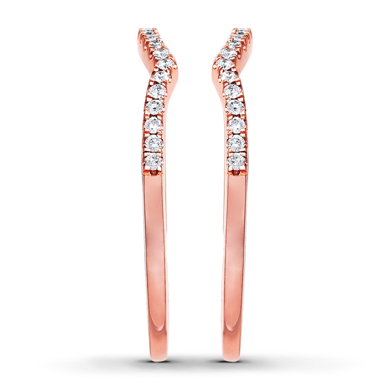 Main Image 3 of Previously Owned Diamond Wedding Bands 1/4 ct tw Round-cut 14K Rose Gold - Size 3.25