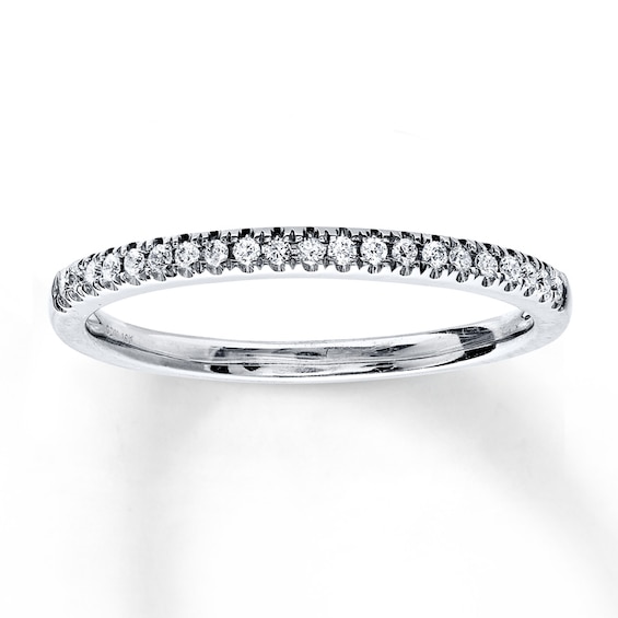 Previously Owned Diamond Wedding Band 1/10 ct tw Round-cut 10K White Gold Size 3.75
